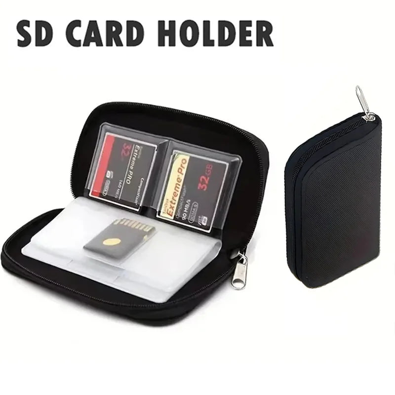 Memory Card Collect Bag SD Carrying Case Holder Wallet 22 Slots CF