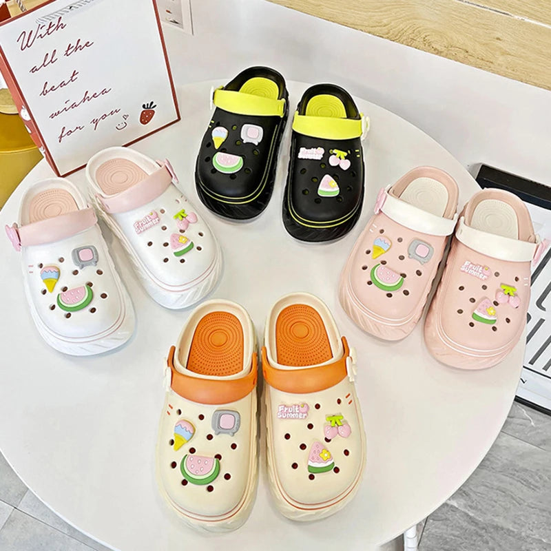 Women Cute Clogs Summer Sandals Thick Bottom Home Slides Soft EVA