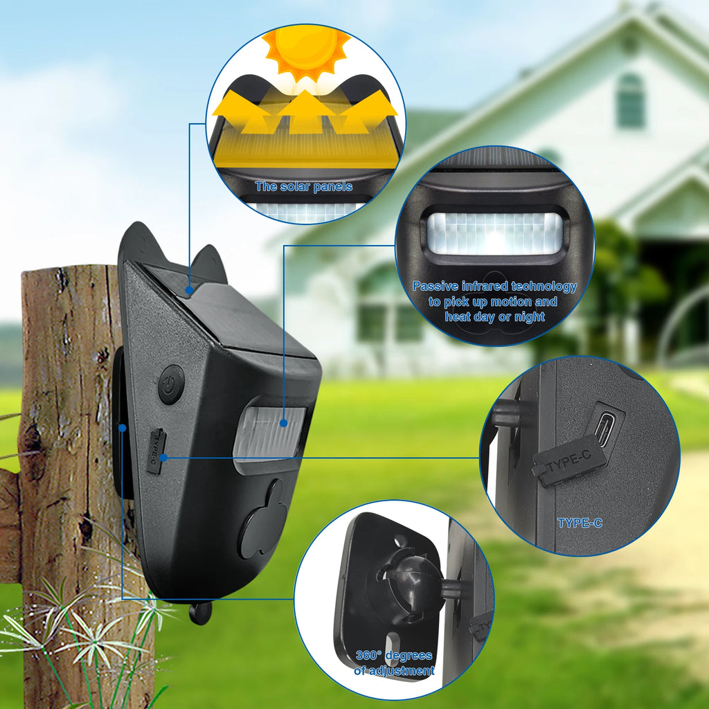 Solar Allee Doorbell Kit with Motion Sensor Outdoor Security Siren Wireless Transmission Range 200-300 Meters Zpaxo