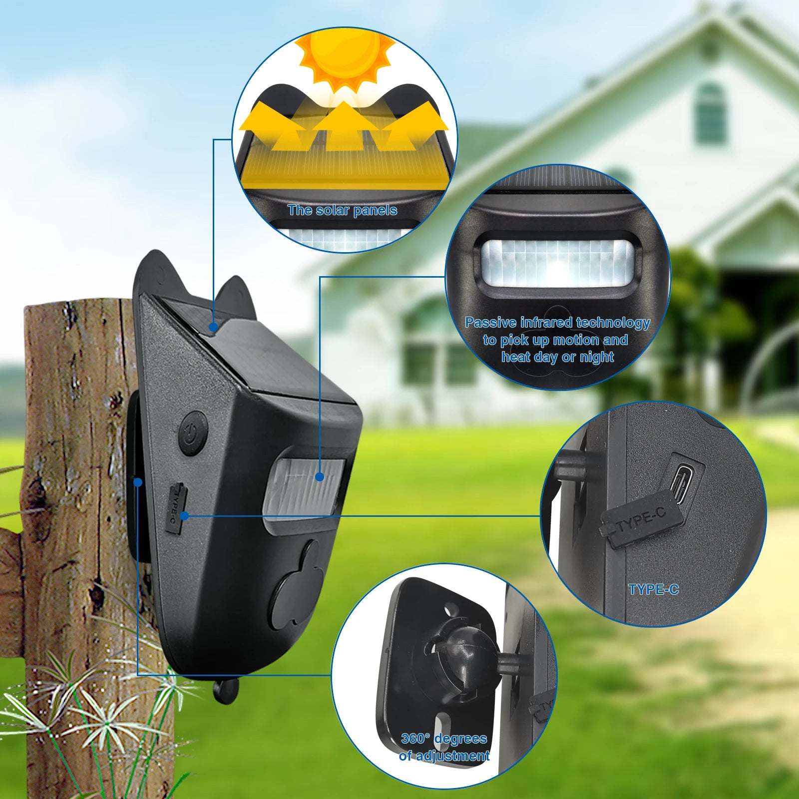 Solar Wireless Driveway Alarm Outdoor Weather-Resistant Motion Sensor&Detector DIY Security Alert System Zpaxo