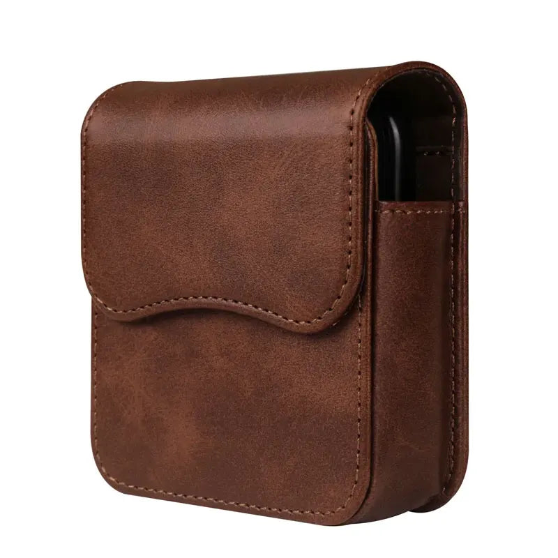 Universal Belt Clip Holster Leather Pouch Waist Bag Samsung Z Flip 3 Zpaxo brown