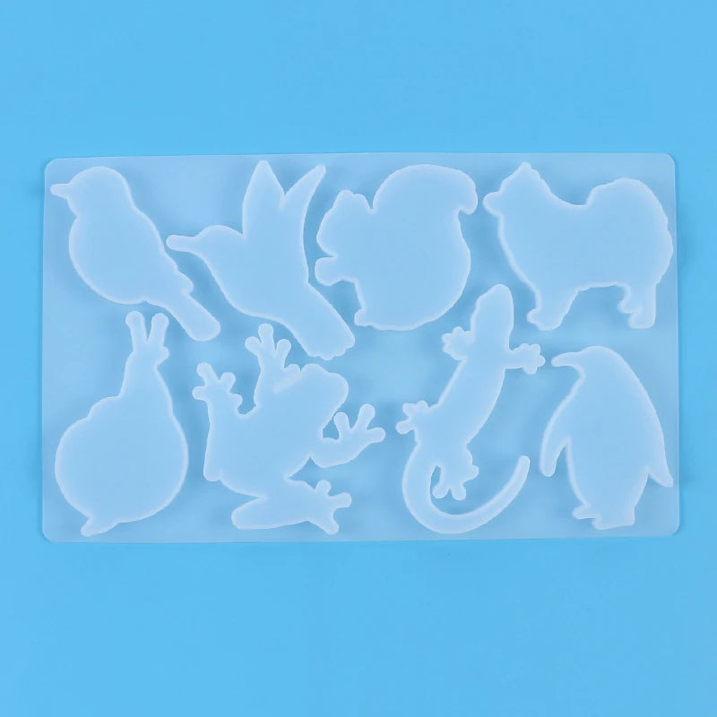 Marine Terrestrial Animals Silicone Keychain Mold DIY Amphibians Pendant Necklace Jewelry Craft Making Epoxy Resin Mould Zpaxo
