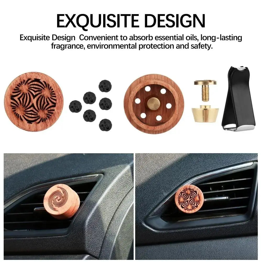 Wooden Car Diffuser Rosewood Carved Air Freshener Exquisite Fragrant Zpaxo