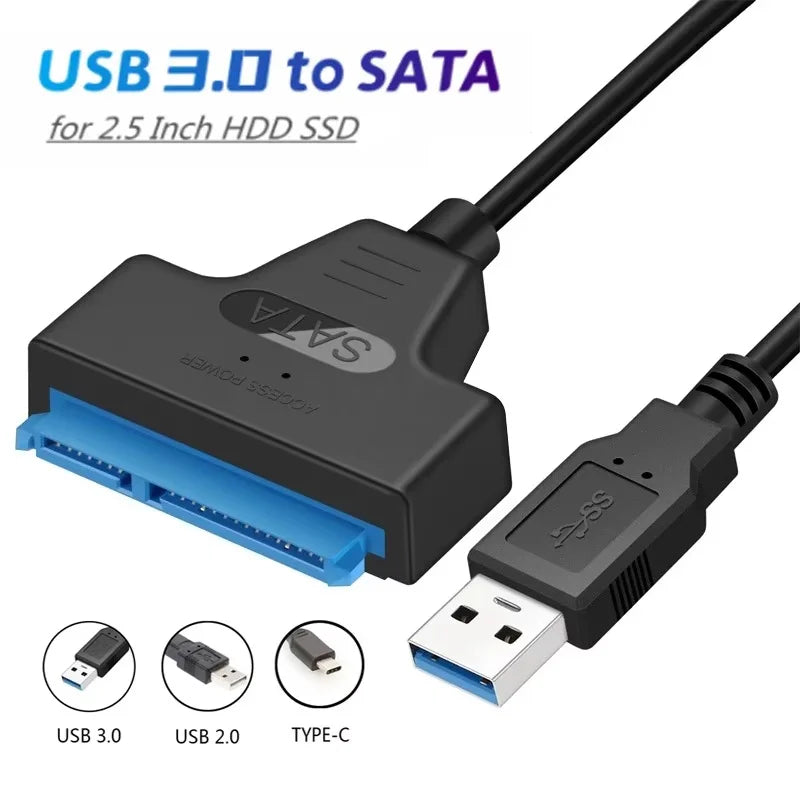 SATA To USB Cable 30cm USB 3.0 Cable Portable Disk Transfer Accessories For Laptops PC Computer Storage Fast Data Reading Backup Zpaxo