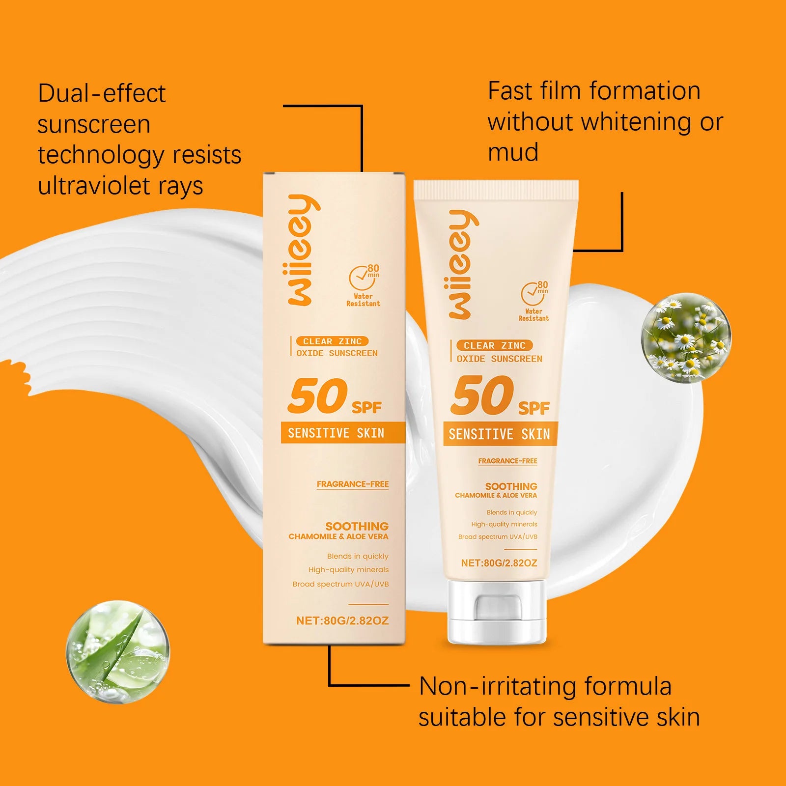 Wiieey SPF 50+ Kids Mild Sunscreen Cream – UVA/UVB Protection Kids Sunscreen Cream Zpaxo