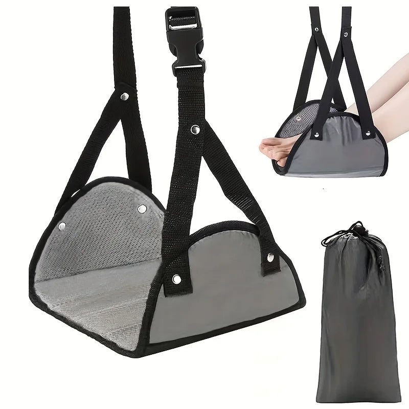 Airplane Footrest Hammock – Adjustable Portable Leg Rest Travel Leg Rest Zpaxo GRAY