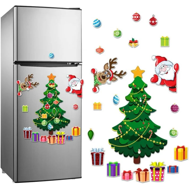 Santa Reindeer Holiday Magnets Magnetic Christmas Tree Refrigerator