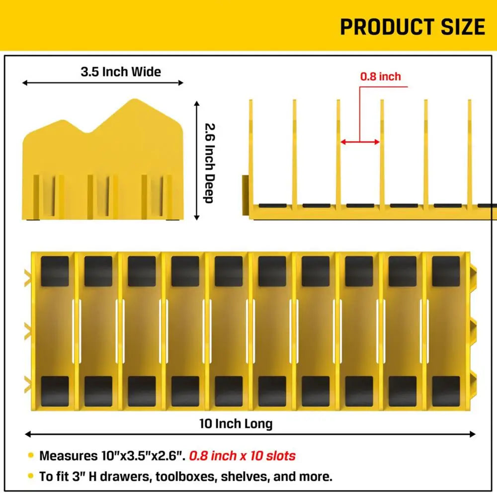 Plier Organizer Holder Cutter 10Slot Pliers Drawer Toolbox Storage Zpaxo Yellow