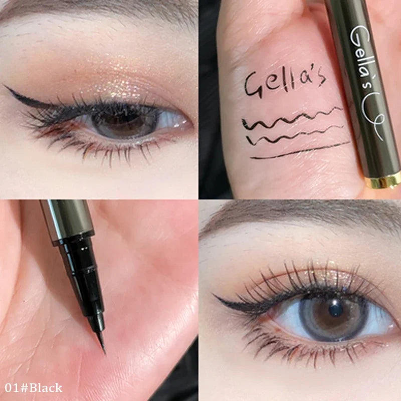 Ultra Thin Black Liquid Eyeliner Matte Long-lasting Waterproof Metal