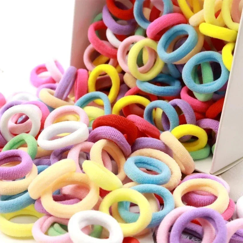 200-Pack Colorful Nylon Elastic Hair Bands & Ponytail Ties