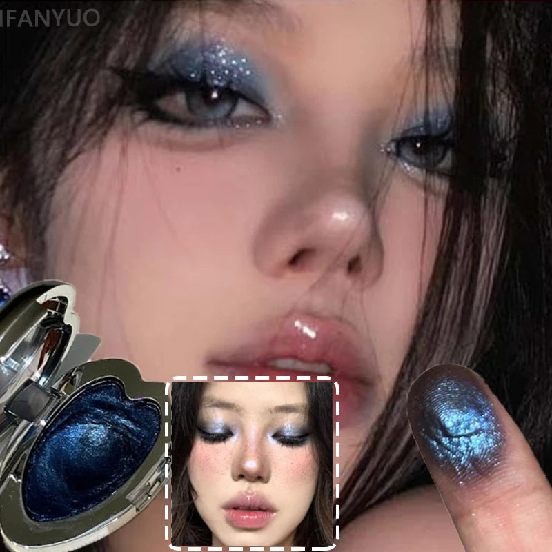 Metallic Glitter Eyeshadow Charm Dream Girl Eye Shadow Plate Blue
