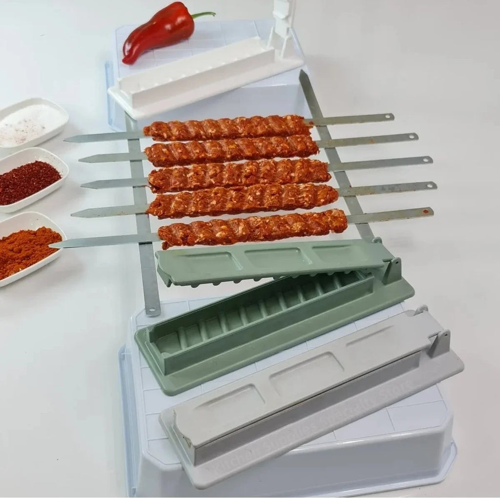 Single Row Kebab Maker Bbq Meat Skewer Machine Press Reusable Plastic