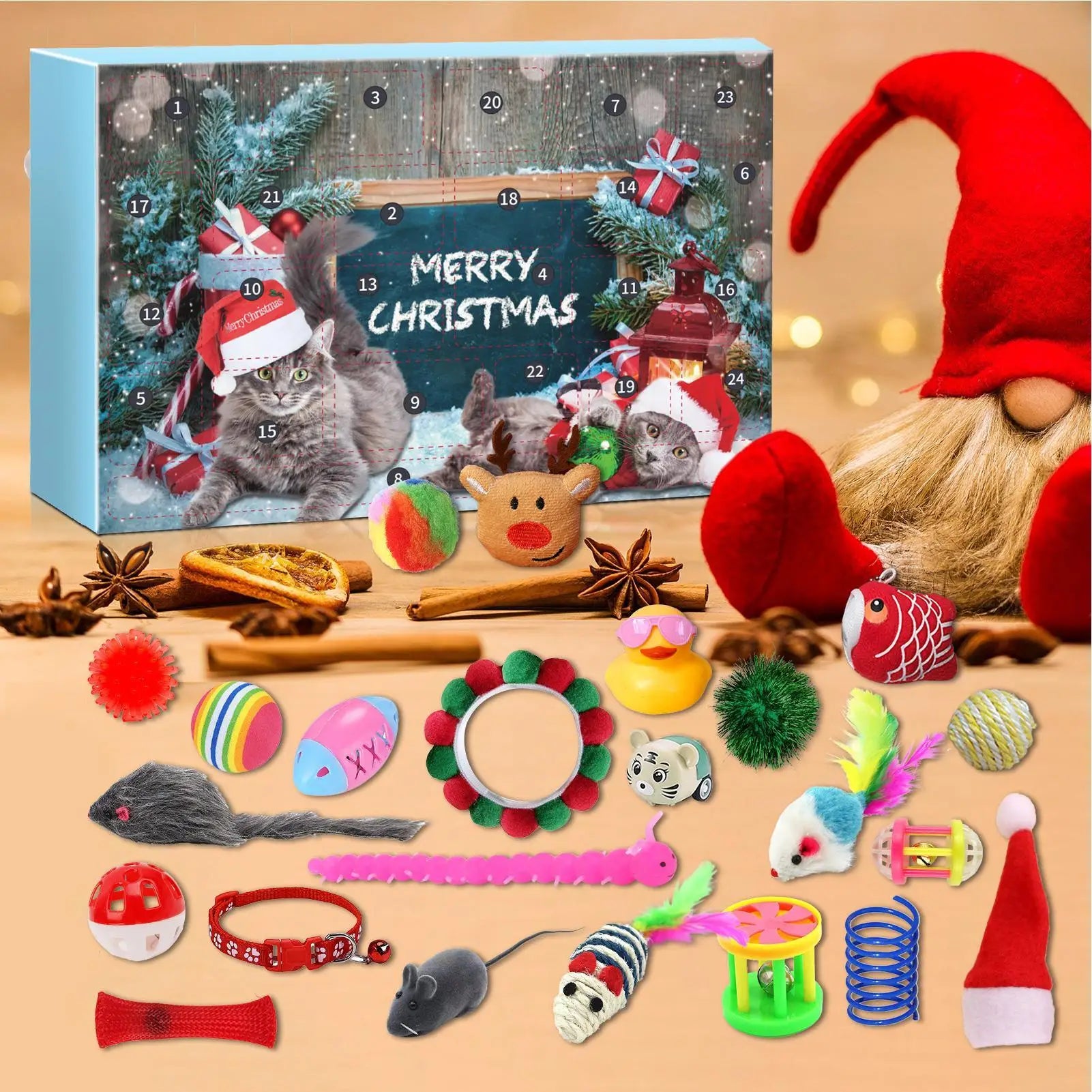 Cat Toy Advent Calendar 2025 Christmas Countdown 24 Days Kitten Toys