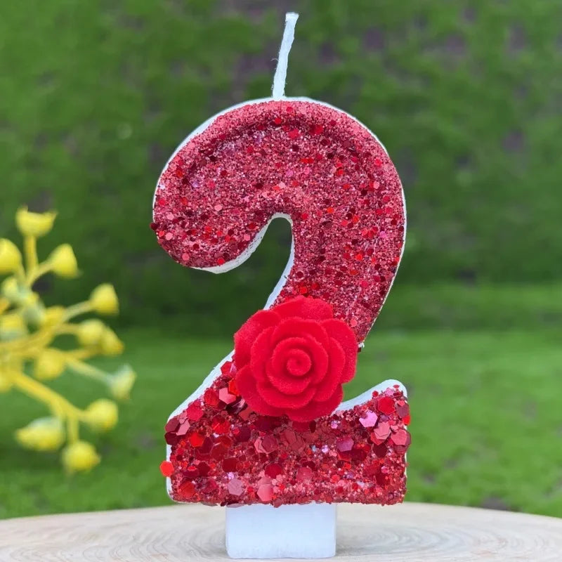 Digital Birthday & Rose Cake Candles – Party & Wedding Decor Cake Decoration Candles Zpaxo 2