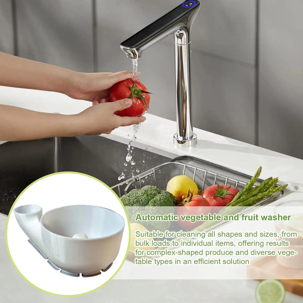 Automatic Fruit Wash Bowl 3D Printing Food Washing Spinner Red