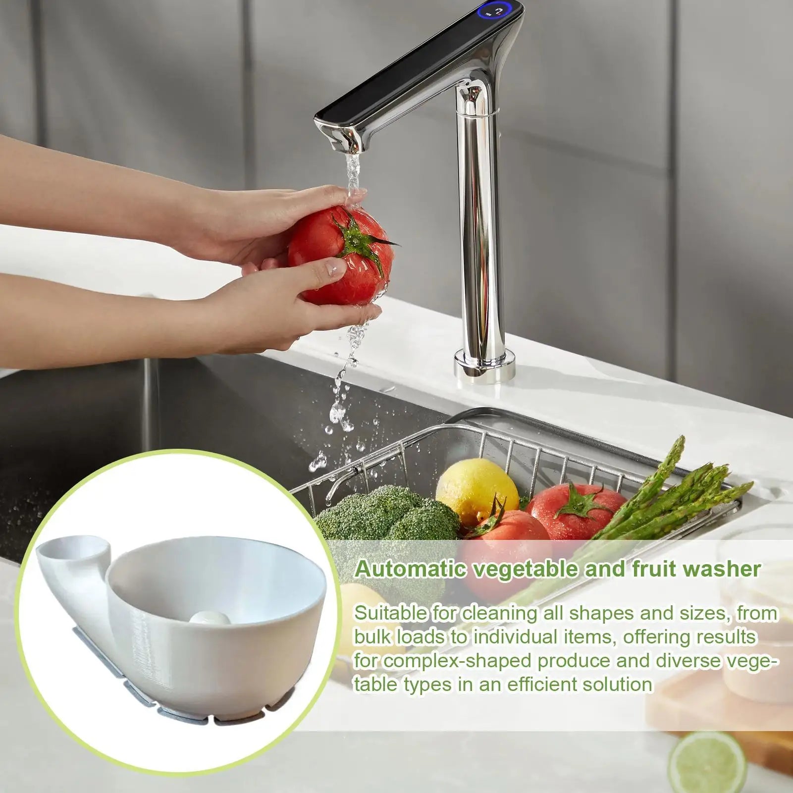 Automatic Fruit Wash Bowl 3D Printing Food Washing Spinner Red