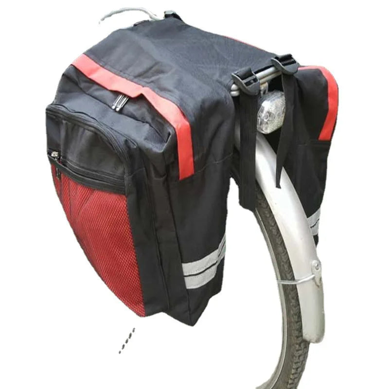 Large Capacity Double Pack Bicycle Mountain Bike Rear Shelf Bag Clothes Hanger Bag Two Pack Bicycle Riding Equipment Accessories Zpaxo