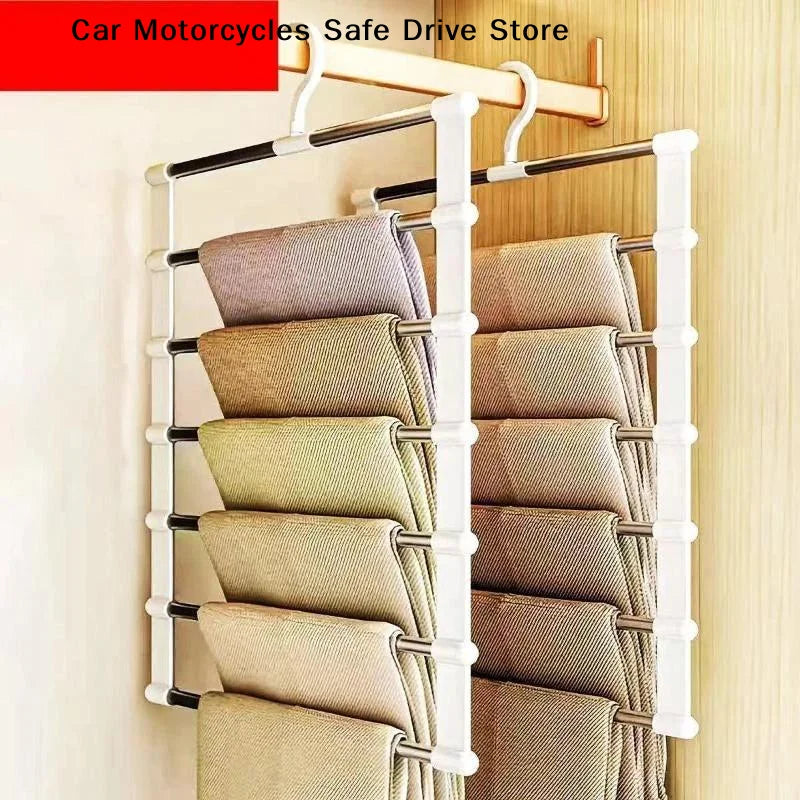 1 Multi-layer Pants Hanger Space Saving Closet Organizer Foldable