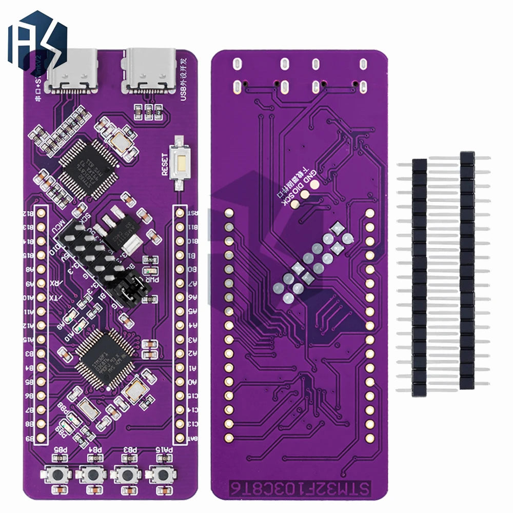 1PC ST-LINK V2 Downloader, Dual Type-C TTL Programmer for STM32F103C8T6 and for Arduino Debugging Zpaxo