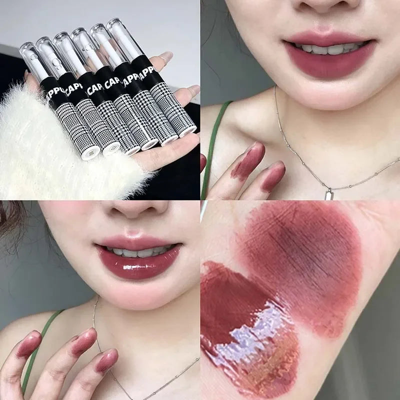 Matte Lip Glaze Double Head Mirror Lipstick Moisturizing Water Gloss Zpaxo 02