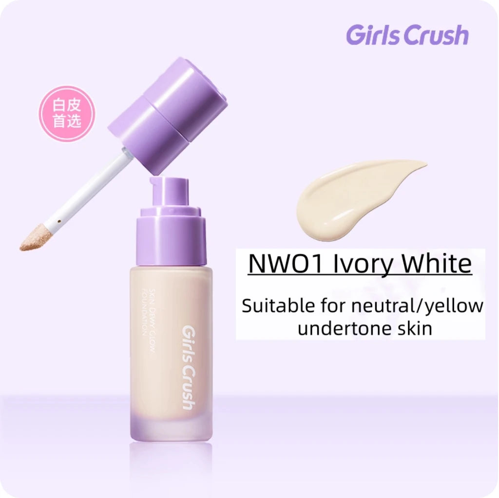 Girlscrush Foundation Skin Dewy Glow Luminous Finish Lightweight Dry Zpaxo NW01