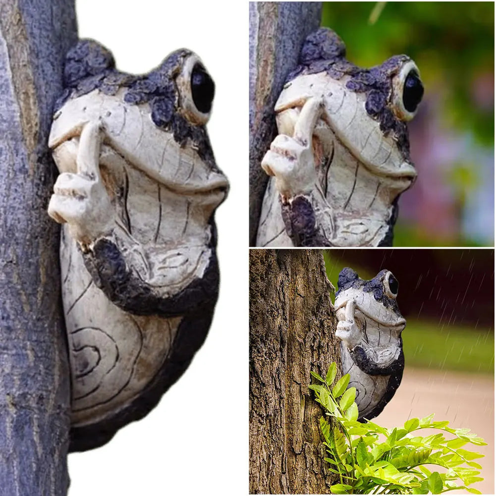 Frog Garden Statue Waterproof Resin Decor Protection Sculpture