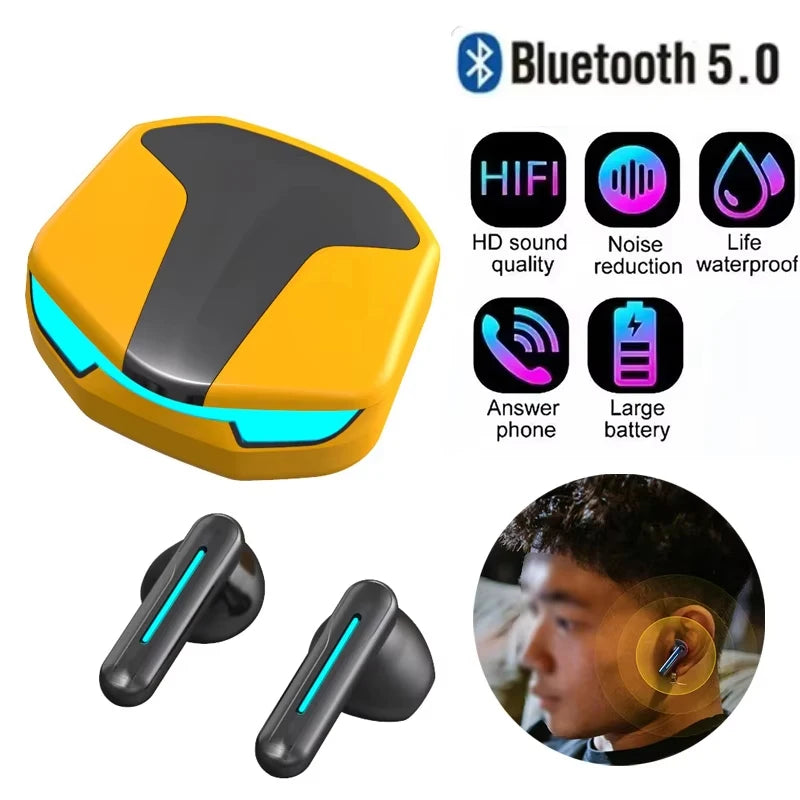 TWS Wireless Headphones Game Sport Noise Cancelling Bluetooth Earphone With Microphones High Fidelity Headset For All Smartphone Zpaxo