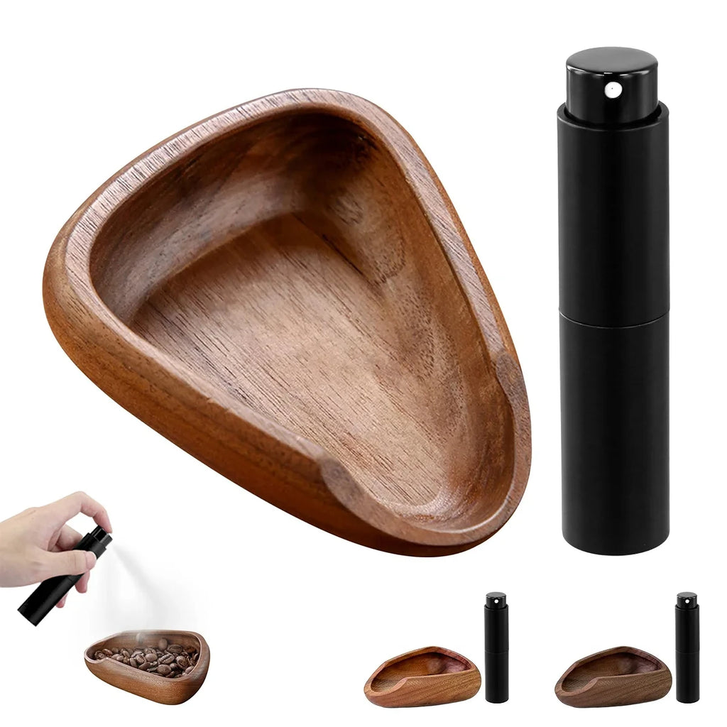 Wooden Coffee Bean Dosing Cup & Spray Bottle Barista Set Barista Accessory Set Zpaxo