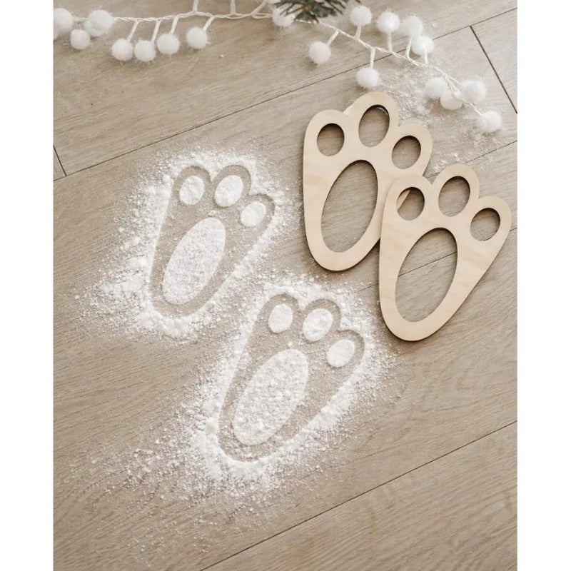 Reusable Bunny Paw Print Stencils Easter Footprint Plaques Egg Hunts