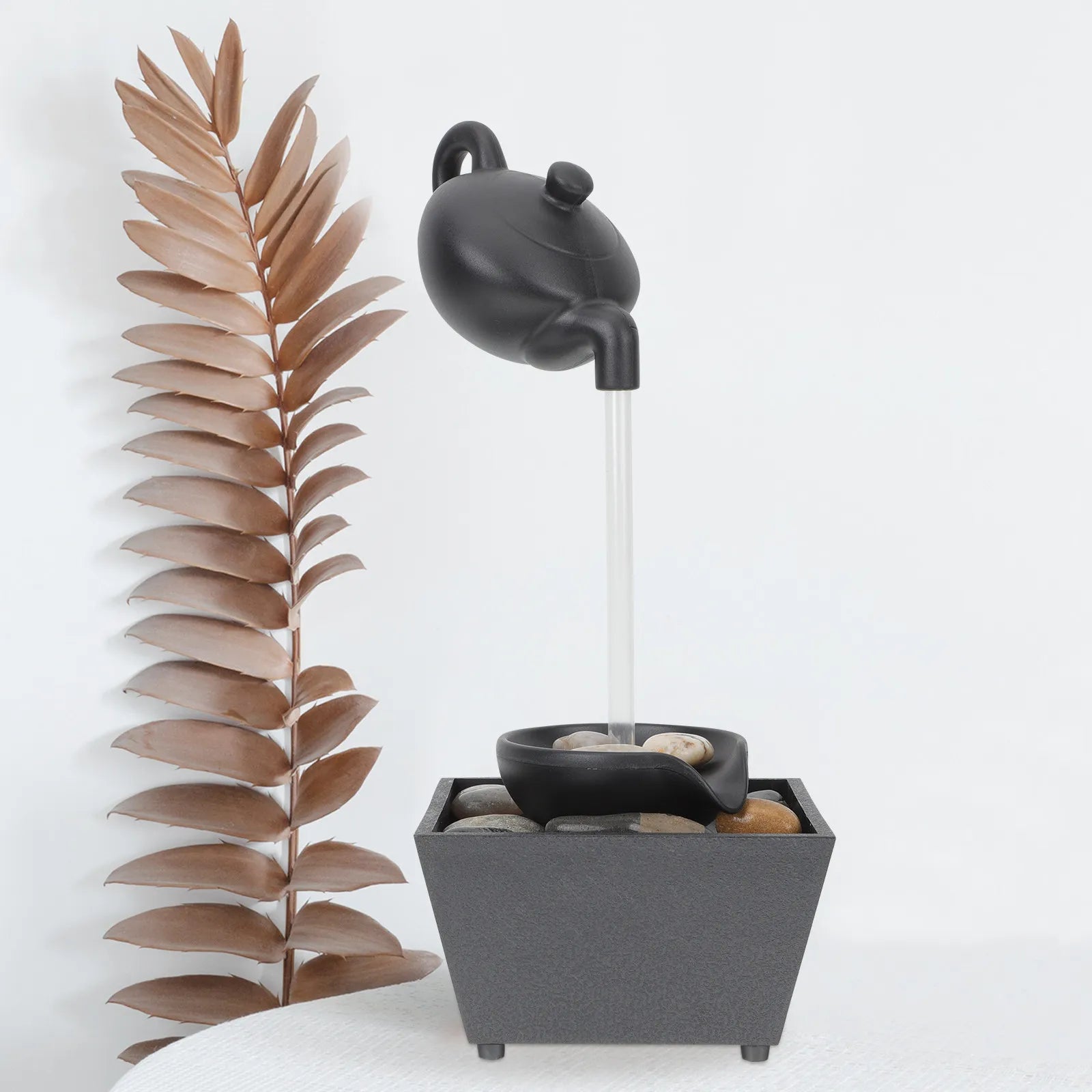 1Set Zen Desktop Waterfall Fountain Decor Electric Tabletop Running Water Ornament for Home Office Hotel Indoor Decoration Zpaxo Default Title