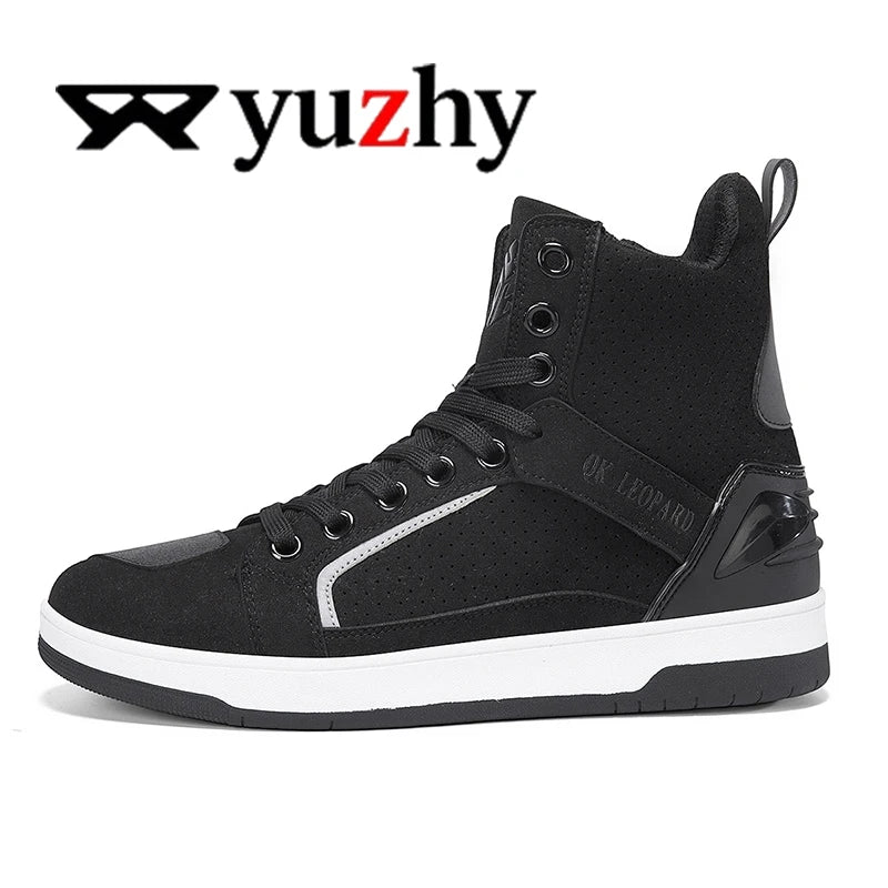 Lexsan Motorcycle Boots Men Leather Motos Breathable Anti Slip