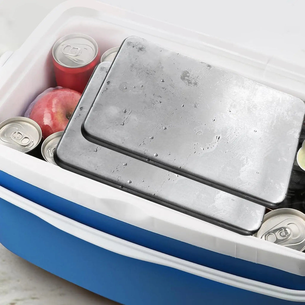 Reusable Stainless Steel Ice Packs Quick Freeze Rectangular Food Cooling Plate Long-lasting Lunch Box Cooling Pack Outdoor Zpaxo