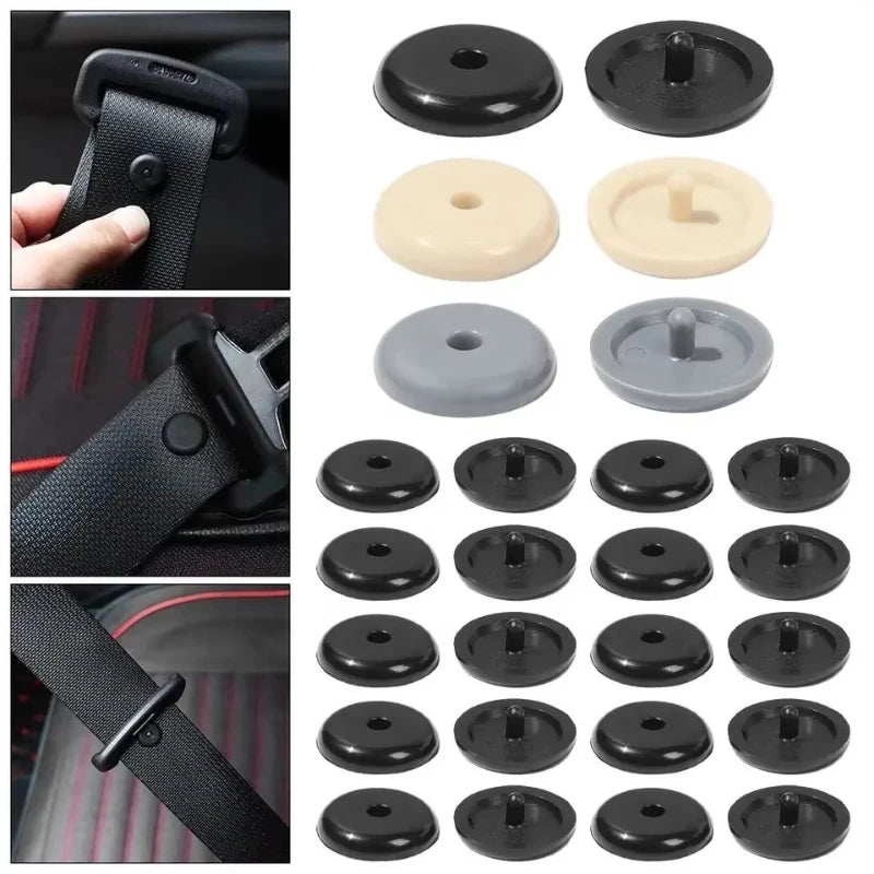 Seat Belt Stopper Buckle Clip | Black Plastic Retainer 5–20 Pack