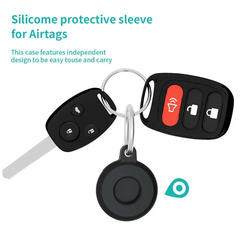 Waterproof Silicone Case For AirTag Tracker Protective Cover With Keychain Ring Locator Anti-Scratch Shell Accessories Key Ring Zpaxo
