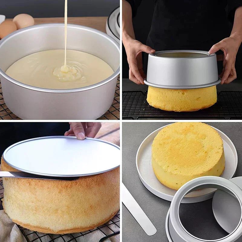 Cake Mould Aluminum Alloy Round Pudding Cheesecake Mold Baking Zpaxo