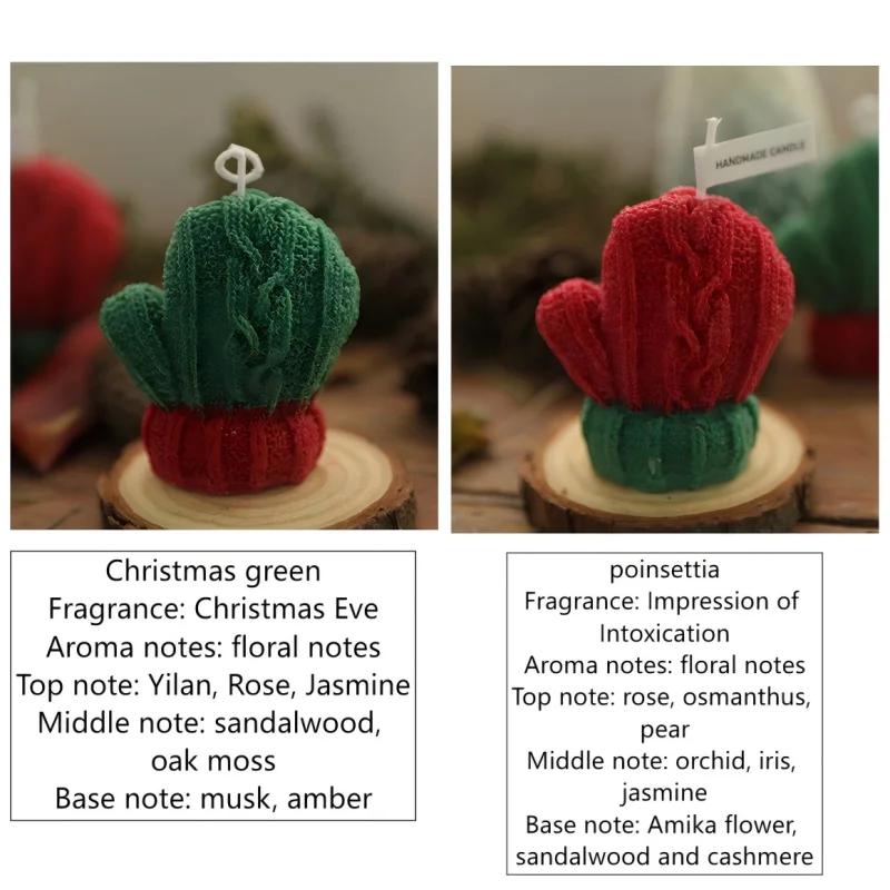 Winter Christmas Scented Candles Atmosphere Mini Wool Gloves Shape Zpaxo