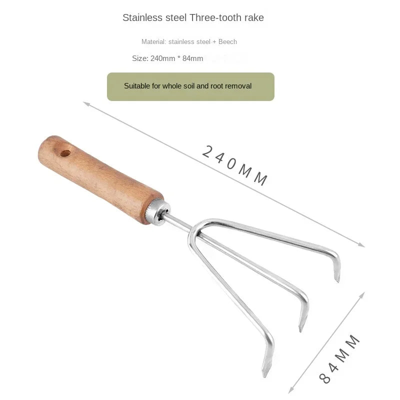 5-Piece Stainless Steel Garden Tool Set – Shovel & Rake Kit