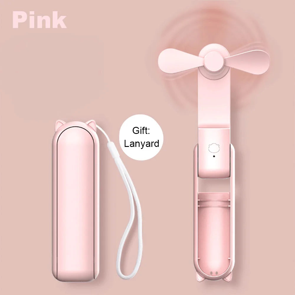 Mini Handheld Fan USB Rechargeable Small Foldable Pocket Personal