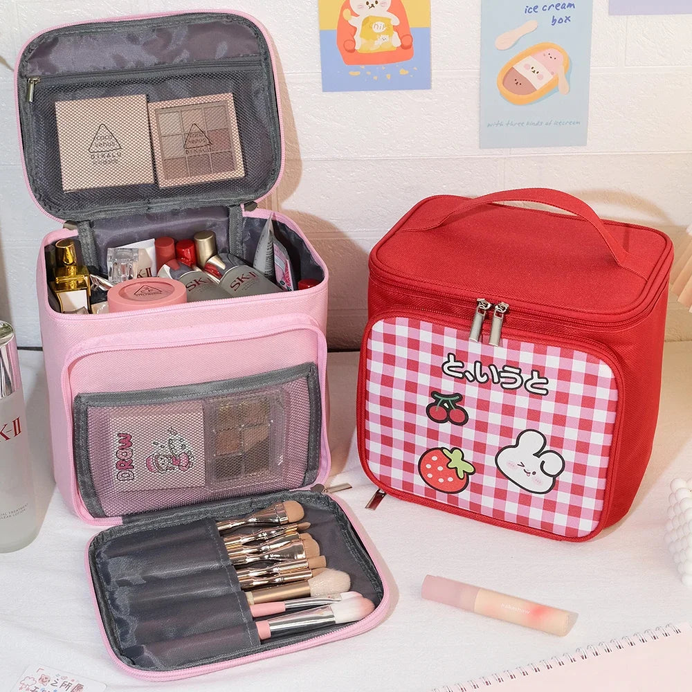 Cute Cartoon Makeup Bag Large Capacity Toiletry Organizer Travel