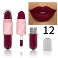 18Color 2In1 Matte Velvet Liquid Lipstick Double Head Sexy Red Purple