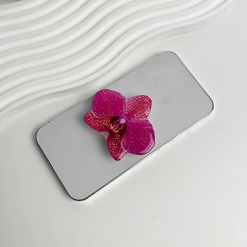 Acrylic Flower Phone Grip Ring Holder & Folding Stand