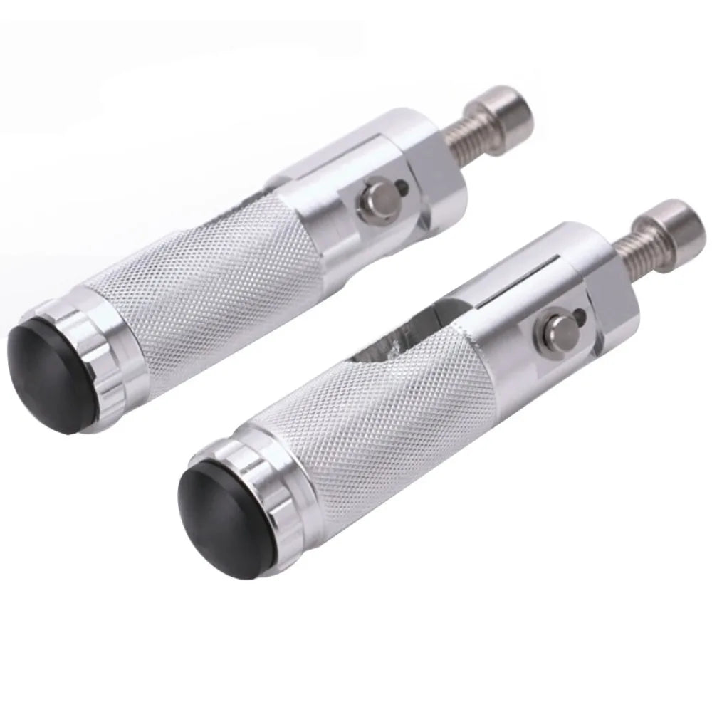 Mounting Bolts Motorcycle Footpegs CNC Aluminum Anti-skid Electric Zpaxo Silver