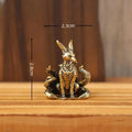 Copper Miniature Nine-tailed Fox Sculpture Brass Desk Accessory Zpaxo 1
