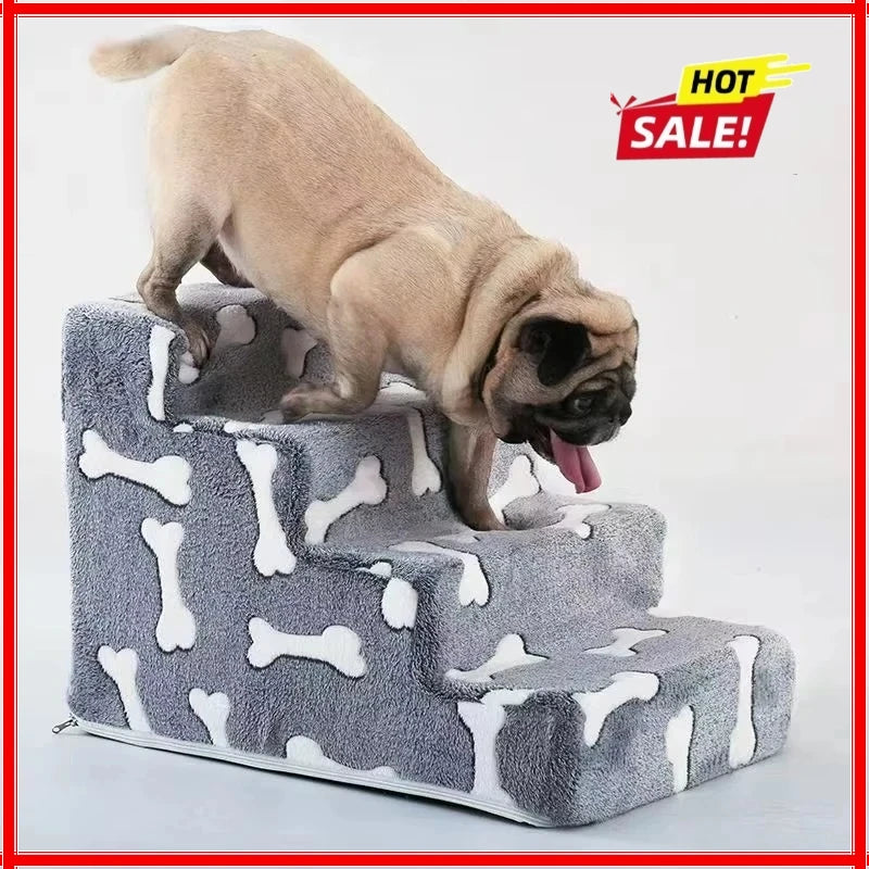 Ladder Dogs Pets Bone Shape Puppys Stairs Beside The Sofa Bed Ramp for Dogs Protecting Pets Joint Safety Stairs for Elderly Dogs Zpaxo