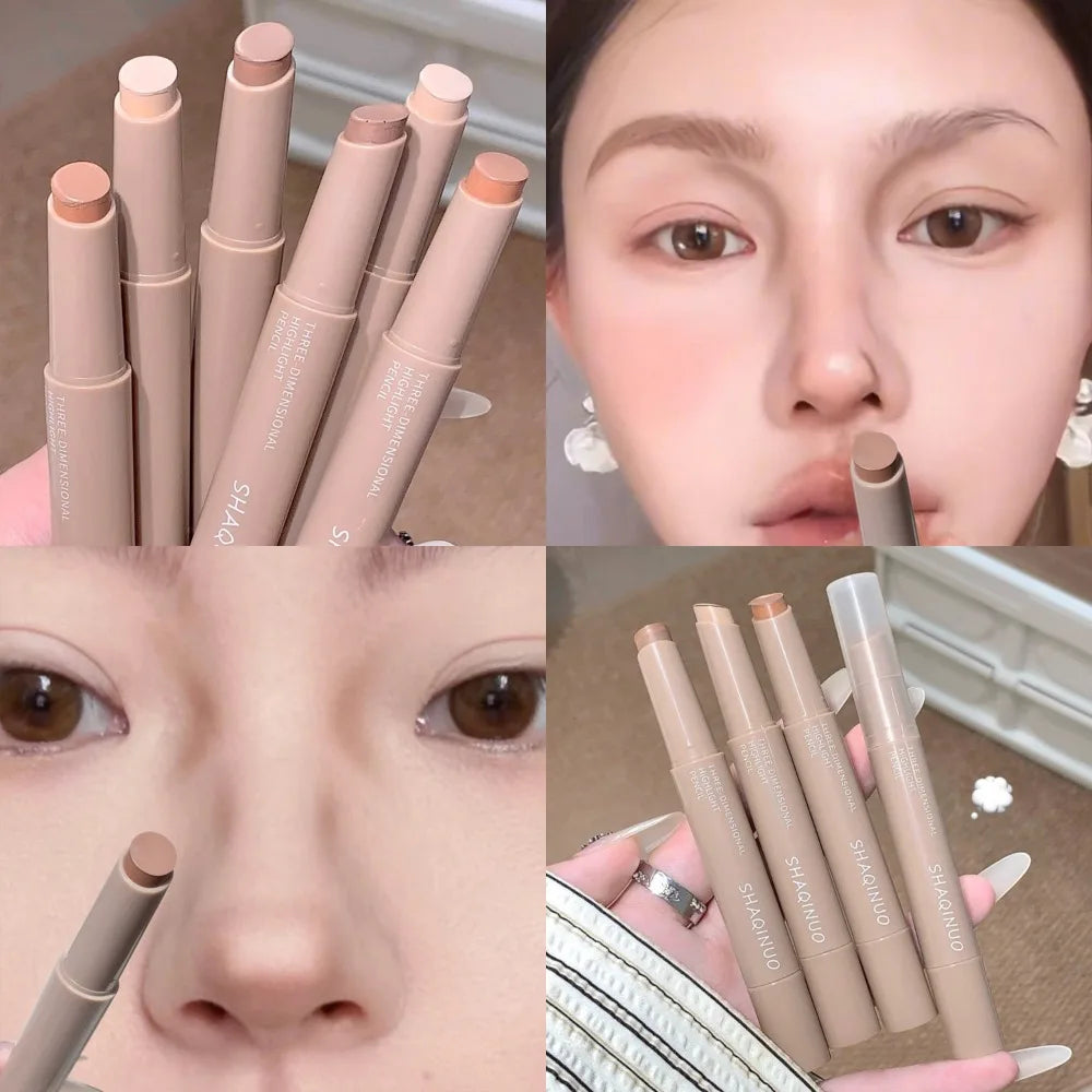3 Colors Face Contouring Makeup Stick Bronzer Cream Makeup Highlighter Brightening Pen Women Face Illuminator V Face Foundation Zpaxo