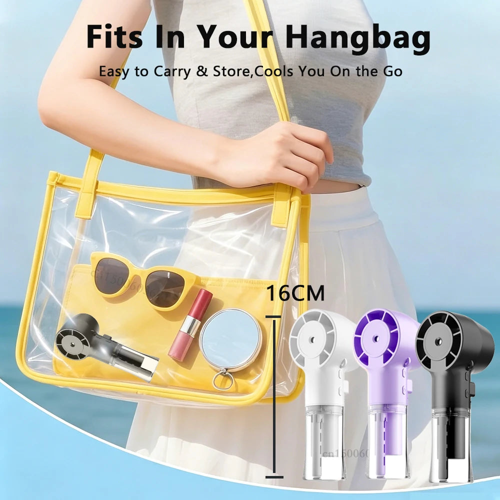 Portable Water Mist Fan Humidifier Rechargeable 4 Wind Speed Hanging