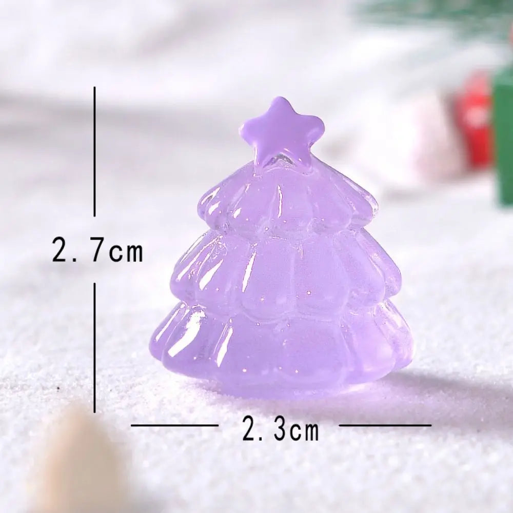 10 Pcs Mini Luminous Tree Glowing Noctilucent Miniature Statue Transparent Micro Landscape Christmas tree Ornament Home Zpaxo