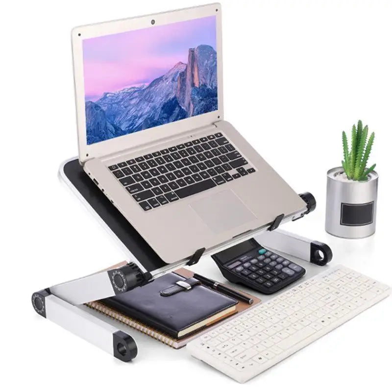 652F Folding Laptop Desk Aluminum Standing Riser Macbooks Pad Zpaxo