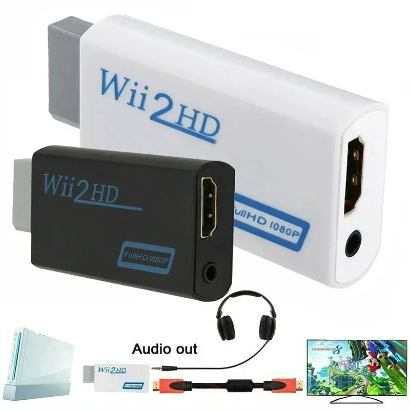 for Wii To HDMI-compatible Adapter Converter 3.5mm Audio For PC HDTV Monitor 1080P 720P Wii2 To HDMI WII2HDMI Converter Adapter Zpaxo