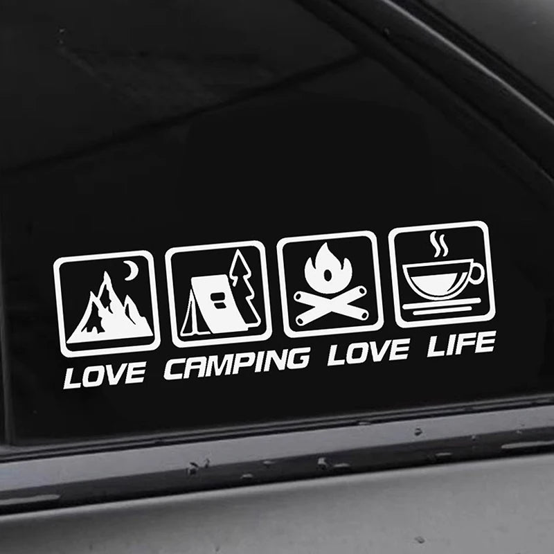 Love Camping Life Waterproof Car Bumper & Window Sticker Decal